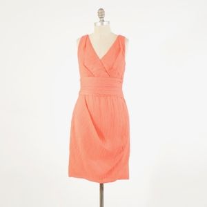 Yoana Baraschi Coral Pink V-Neck Sheath Dress